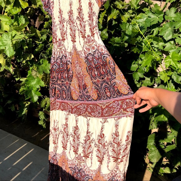 Kindred offshoulder Maxi shirred bodice dress boho - Picture 6 of 10